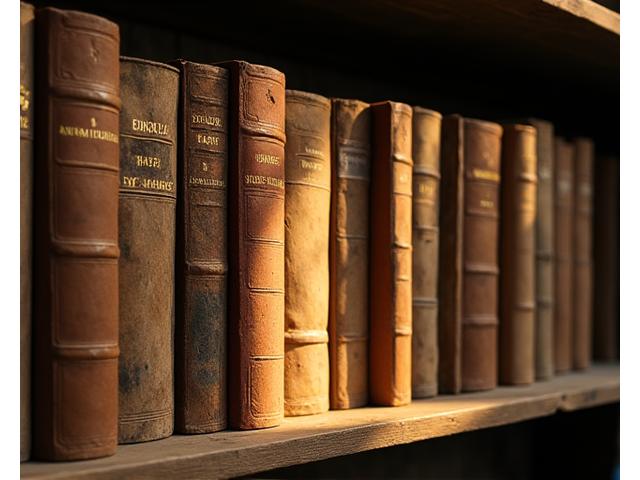 Colección de libros de poesía bilingües en una estantería rústica