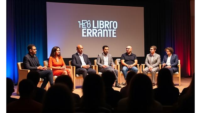 Panel de ponentes internacionales en un evento literario bilingüe