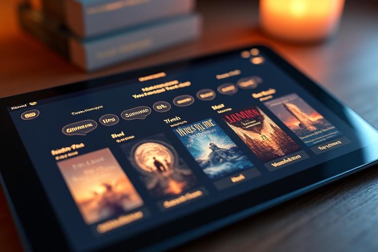 Interfaz interactiva de un sistema de recomendación de libros, mostrando un perfil de lectura y sugerencias personalizadas.